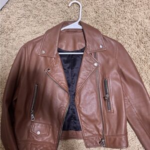Brown Leather Jacket real leather